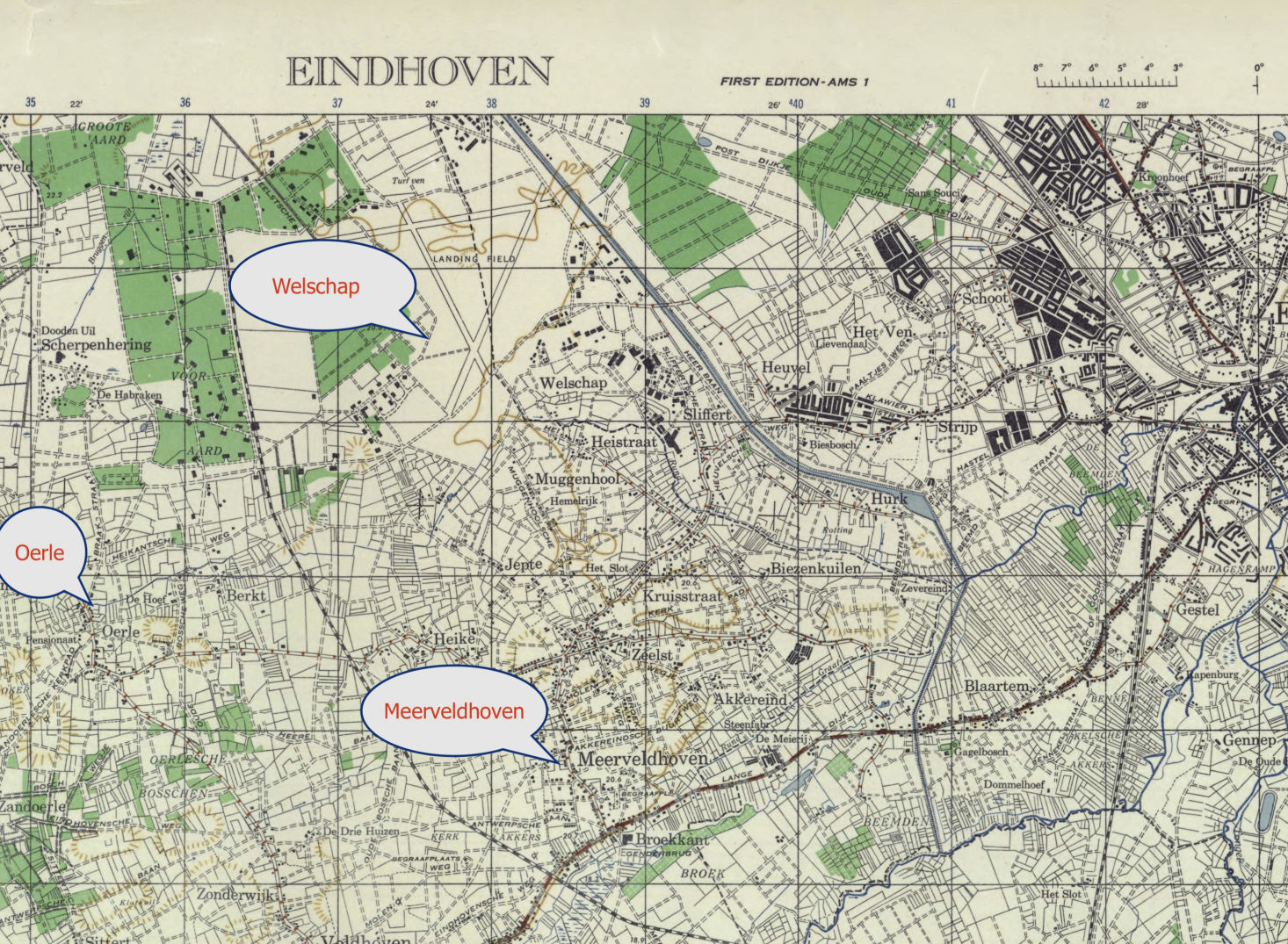 Stafkaart eindhoven 1944